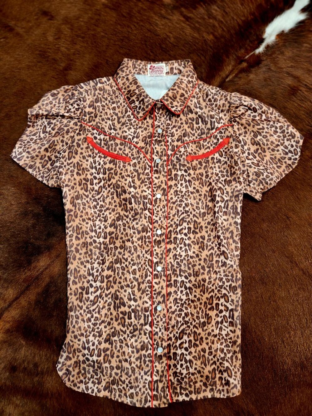 Howdy Hanny leopard short sleeve western shirt